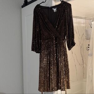 DKNY Brown Sequin Dress